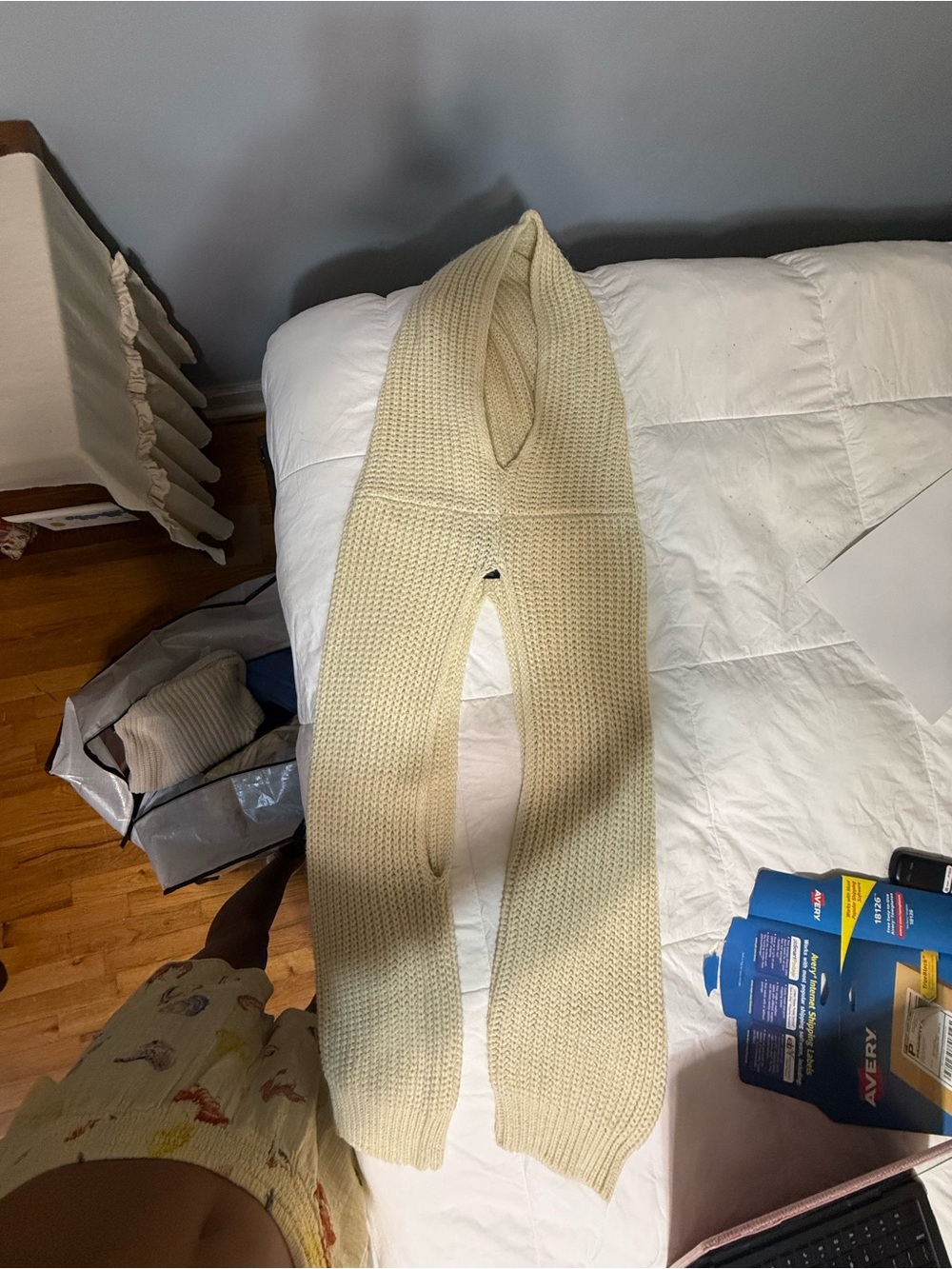 Love Ivory Knit Hooded Balaclava Scarf